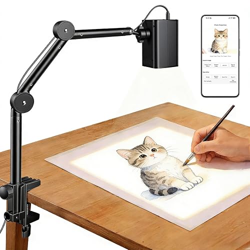 Art Projector for Tracing with Adjustable Stand | Web-Based Control, No App Needed, Drawing Projector Works with iOS/Android, Great for Beginners, Craft Lovers or Kids