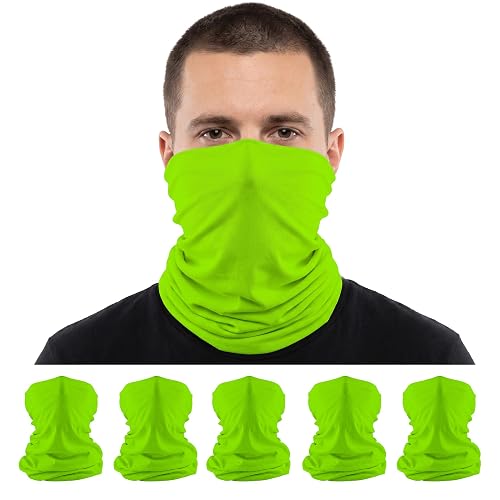 S A Soul of Adventure 5-Pack UV Face Shield | UV 30+ Multipurpose Neck Gaiter Balaclava for Adults | Multiple Color Packs