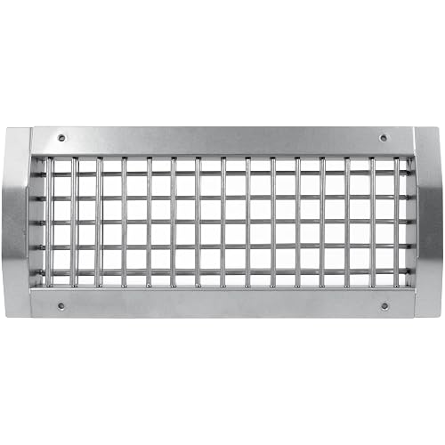 Repa Market 13" x 5" Inch Air Exhaust Grille for Round Ducts - 2 Adjustable Louvre Blades - Galvanized Air Supply Vent Cover - Side Fit Round Surface Canal Ducting from 9.84" to 35.43" Inches