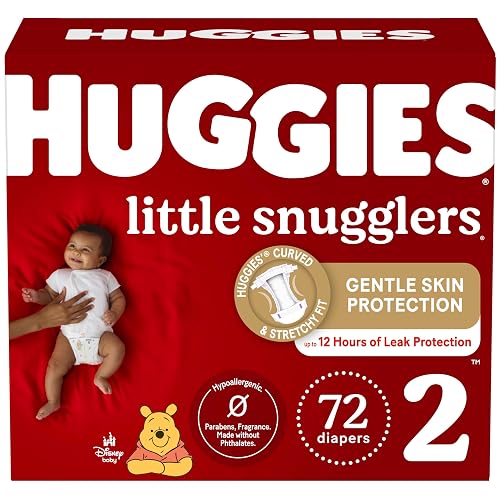 Huggies Little Snugglers Baby Diapers, Size 2 (12-18 lbs), 72 Ct