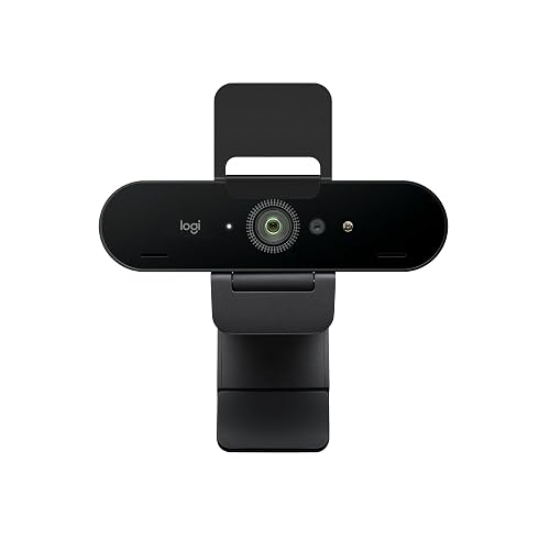 Logitech Brio Ultra 4K HD Webcam for Streaming and Meetings - Black | Ultra HD with glass lens, auto light correction, wide view, works with Windows Hello, certified for Teams, Zoom, Google Meet