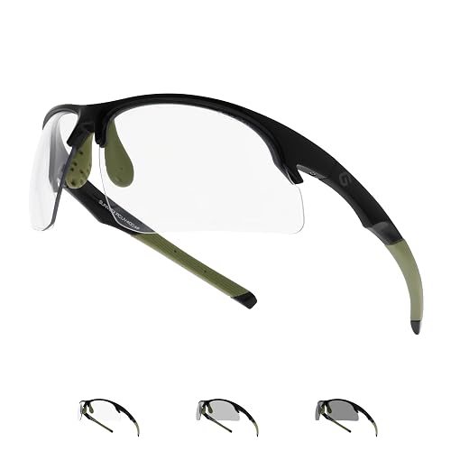 EYEGLAD SUNVEX ANSI Z87+ Photochromic Safety Glasses UV400 | TR90 Side Shield, Lightweight Frame, Anti-Oil Lens Coating, Indoor & Outdoor Use, Comfortable All-Day Wear