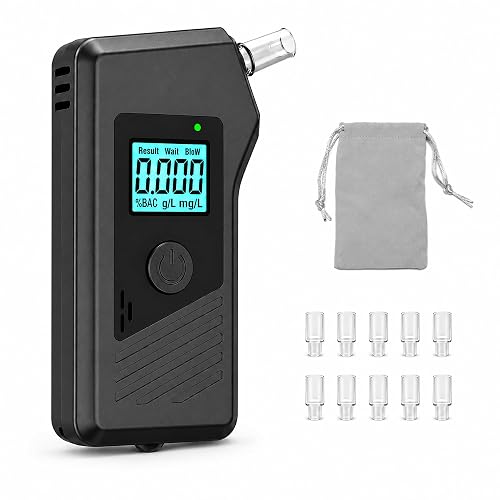 Breathalyzer,Portable Breathalyzers for Alcohol with 5 Mouthpieces | High Accuracy Personal Breathalyzer, Handheld LCD Digital Display Alcohol Breathalyzer Tester for Home Use
