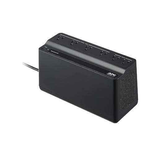 APC BE425M UPS Battery Backup and Surge Protector for Small Electronics | 425VA/255W Backup Battery, 15-minute runtime @100W. Mini UPS for Wi-Fi routers, modems & home electronics. UL certified