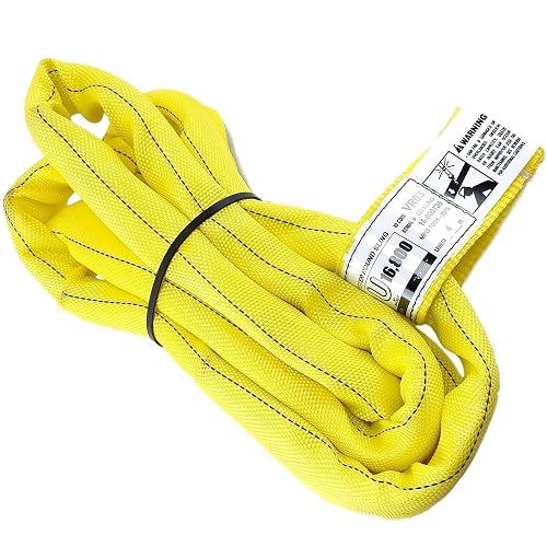 Chenango Supply VR3 4ft Yellow Endless Round Polyester Rigging Sling | USA Made, Double-Ply Cover, for Lifting & Material Handling, Capacity: 8,400 lb Vertical, 6,720 lb Choker, 16,800 lb Basket