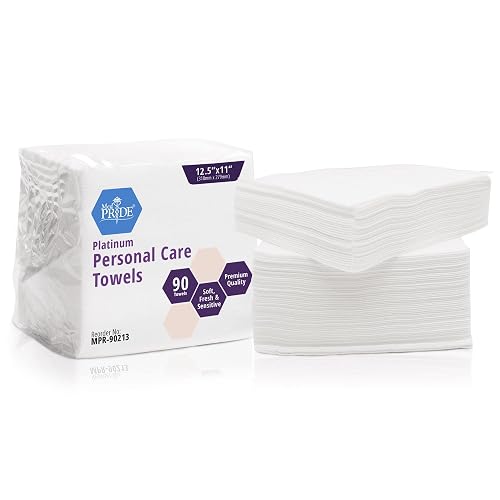 MED PRIDE Disposable Personal Care Towels, 12.5 x 11in,90 Count,Soft Cloths