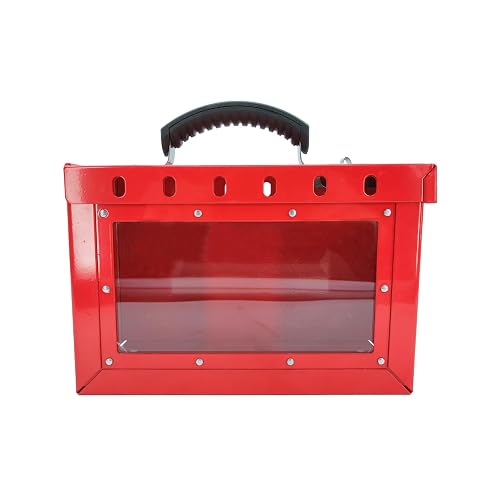 BULANGDI Portable Lockout Tagout Loto Box Kit - Safety Padlock Box, Red, 1Pack for Lock Out Tag Out Station (Visualization), OSHA Compliant Group Loto Procedures