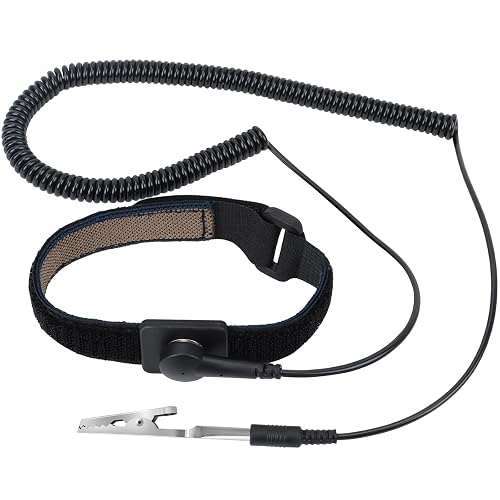 STREBITO Anti Static Wrist Strap, 13" Velcro Adjustable Grounding Bracelet | Extra Long Cord, Alligator Clip, Antistatic Wrist Band ESD Wrist Strap Electronic Repair Tool for Laptop Computer PC Building
