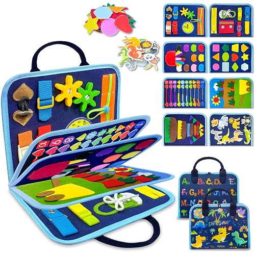 Exorany Busy Board Montessori Toys for Toddler Boy Birthday Gift Busy Book | Airplane Car Travel Toy, Learning Educational Toys, Activity Book, Toddler Activities, Sensory Toys, Fine Motor Skills