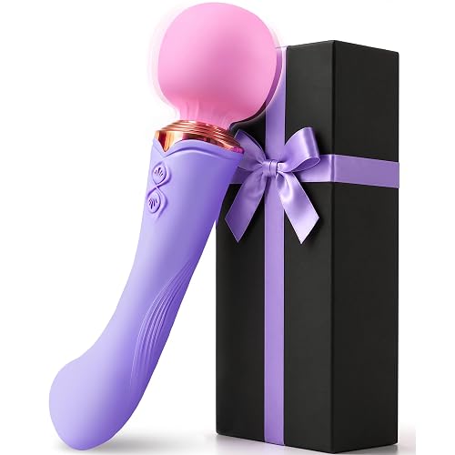 MOOLIGIRL Adult Tool for Women, Dual-Ended Handheld Vibrator Massager | 9+9 Modes Sexual Tools, Soft Silicone, Powerful Quiet Motor, Rechargeable & IPX6 Waterproof, Compact Massage Tool