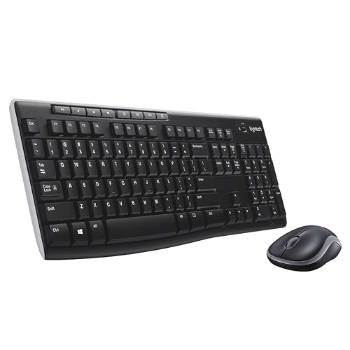 Logitech MK270 Full Size Wireless Keyboard and Mouse Combo - Black | Full size keyboard with spill-resistant design, compact ambidextrous mouse, connect via single included USB-A Nano Receiver