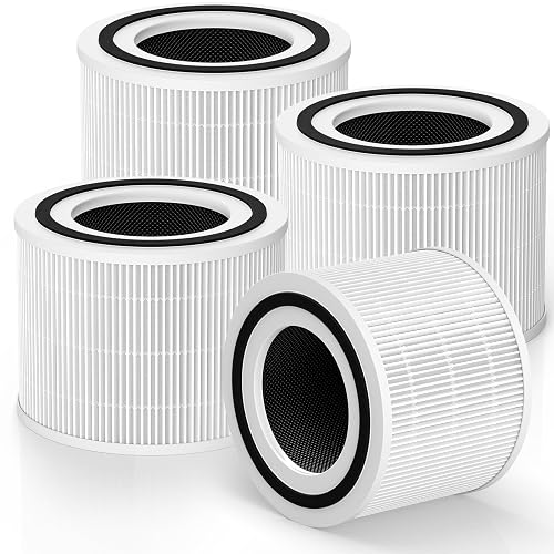 240 Filter Replacement for Puroair 240 Air Purifier, Puro 240 Air Filter | 3-IN-1 High-efficiency Activated Carbon 240 Filter for Puro Air for Wildfire Ash, Smoke, Pollen, Pet Dander, 4 Pack, White