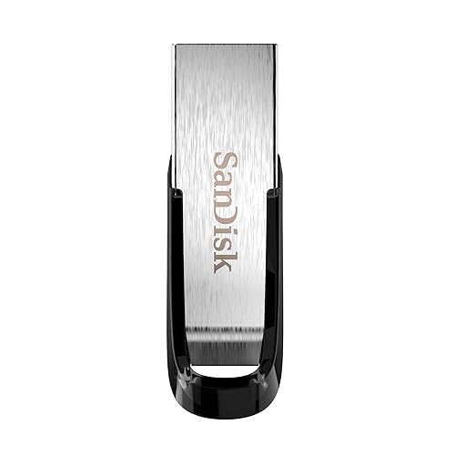 SANDISK 64GB Ultra Flair, USB-A Flash Drive, Up to 150MB/s Read Speeds | USB Flash Drive, Up to 15x Faster than standard 2.0, Password Protection, Durable, Sleek Metal Casing, USB 3.0, Silver/Black