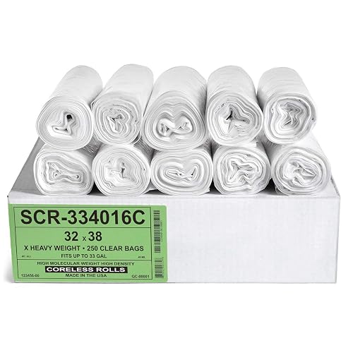 Aluf Plastics Trash Bags, Commercial 250 Pack | Value High Density, 16 Micron Gauge (equiv), For Home, Office, Bathroom, Paper, Styrofoam