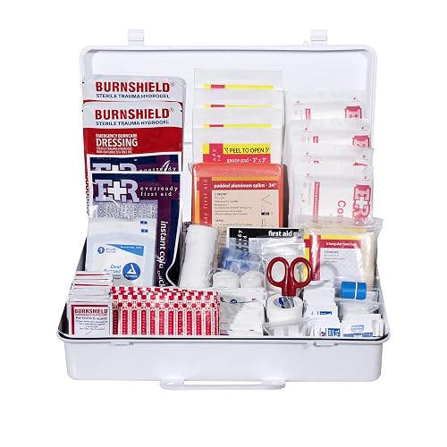 Class B OSHA ANSI Compliant First Aid Kit – Emergency Medical Supplies in Wall-Mountable Plastic Case for Workplace, Office, Home – 190 Piece