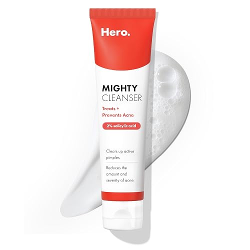 HERO COSMETICS Mighty Cleanser 2% Salicylic Acid Acne Face Wash, 5.07 Fl Oz | Helps Treat and Prevent Breakouts, Unclog Pores and Remove Excess Oil With Glycerin, Without Stripping, Korean Skincare