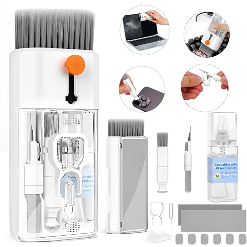 Keyboard Cleaner, Multi-Function Cleaning Kit for MacBook, Laptop, Computer | Includes Screen Spray, Microfiber Wipe, Tech Brush, Works on Airpod, Tablets, Earbuds, Pc Accessories, Electronic Screen