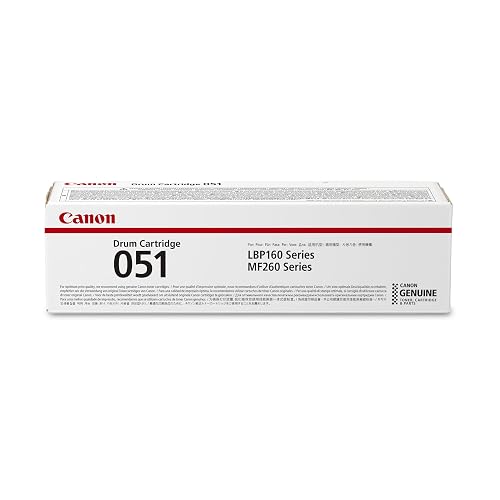 Canon Genuine 051 Black Drum Cartridge Compatible with LBP162dw, MF260 Series