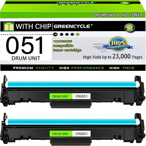 greencycle 2Pack 051 Drum 2170C001 Compatible Replacement for Canon 051 Imaging Drum CRG051 Drum Unit Kit use for imageClass Pro LBP162dw MF264dw MF267dw MF269dw LBP160 MF260 Printer(2-Pack)
