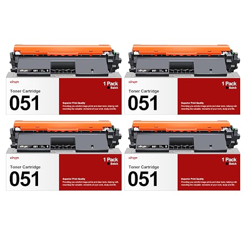 051 Toner Cartridge - Replacement for Canon 051 Toner Cartridge CRG051 | 051H CRG051H to Use with Canon Imageclass MF263dn MF264dw MF266dw MF267dw MF269dw LBP162dw LBP161dn Printer (Black, 4-Pack)