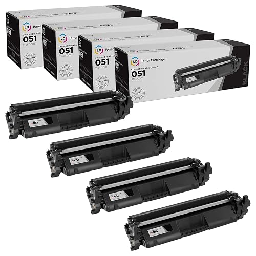 LD Products Compatible Toner Replacement for Canon 051 (Black, 4-Pk)