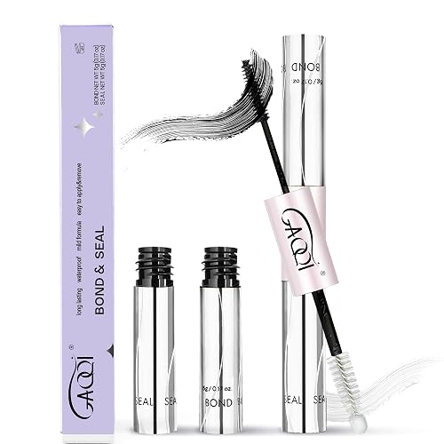 GAQQI Lash Cluster Glue, Waterproof Bond and Seal Lash Glue, Black - 10ml | Strong Hold 3-7days, Latex-free & Formaldehyde-free, Waterproof, For Cluster/ Individual/ Strip Lashes, Easy to Use