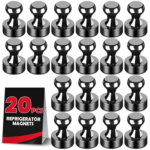 LOVIMAG Fridge Magnets 20 Pack Magnet Refrigerator Locker Whiteboard Black | Magnetic Accessories Strong Small For White Board Cute Decor Cruise Door Classroom Decorative Calendar Neodymium Rare Earth