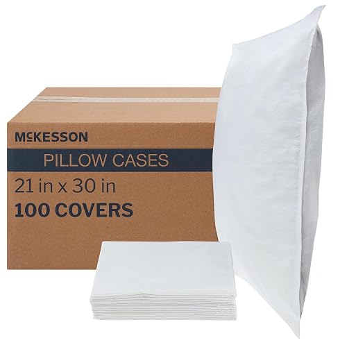 McKesson Pillow Covers Bulk Pillowcase, White, 21 x 30 in, 100 ct | McKesson Single-Use Pillowcase
