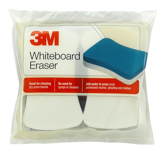 3M Whiteboard Eraser for Whiteboards, 2-Pack, White/Blue (581-WBE), Rectangular foam Eraser