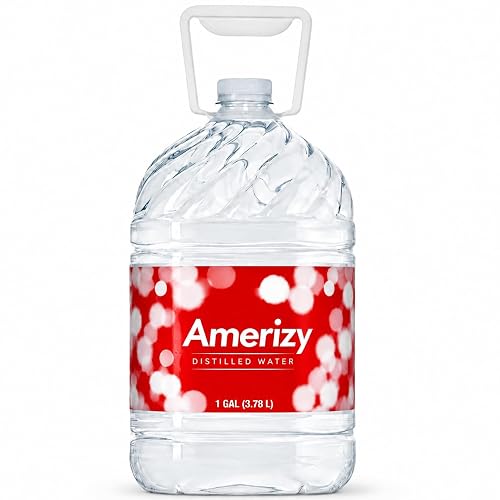Amerizy Distilled Water, 1 Gallon (3.78 L) Container, Clear Liquid, Convenient Handle Bottle, Single Pack for Everyday Use