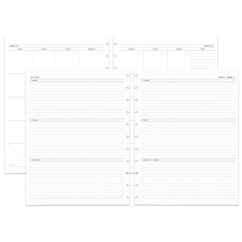 2027 TUL® Discbound Weekly/Monthly Planner Refill Pages, Letter Size, January To December