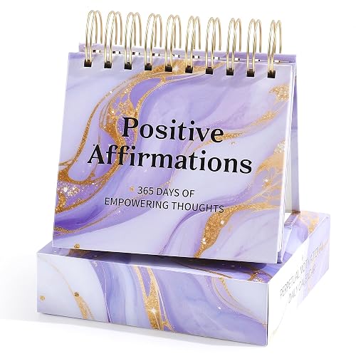 Daily Flip Calendar with Inspirational Quotes - Motivational Perpetual Calendar Desk Office Home Decor for Women, Gifts Desk Accessories for Girls Positive Affirmations