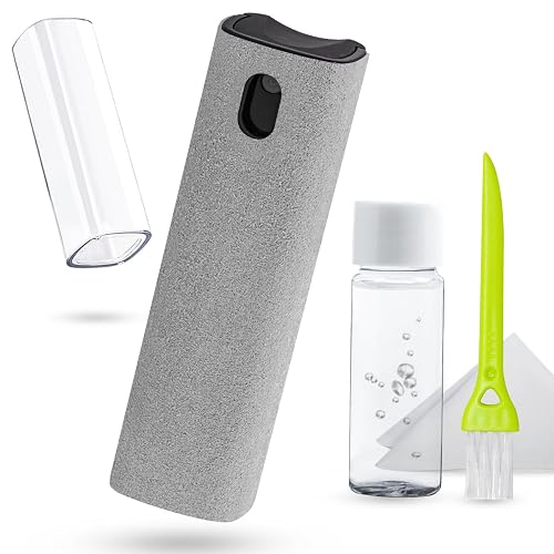 Screen Cleaner Touchscreen Mist Spray, walrfid Cleaning Kit for Electronic Smart Phone TV, Laptop, Tablet, PC, Computer LCD Flat Screens, Eyeglasses, iPhone, iPad, MacBook Pro - Light Grey