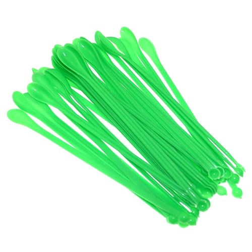 Lind Kitchen 50PCS Green Double-Ended Lab Spatula Plastic Laboratory Mixing Spoon Reagent Sampling Spoon Flat Square Spoons Spatula