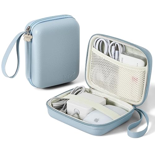Linpr Charger Case for Macbook, Portable Tech Electronic Organizer Bag, Small Travel Storage Pouch for Laptop Accessories, MacBook Power Adapter, Charging Cords, USB Drives, Power Bank (Blue, L)