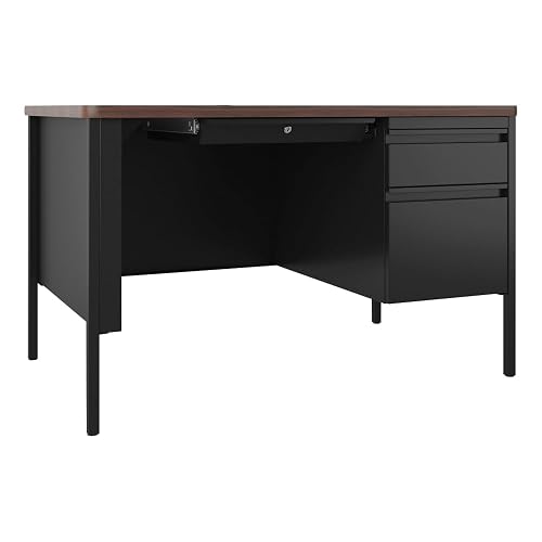 Lorell Fortress Series Walnut Top Teacher's Desk