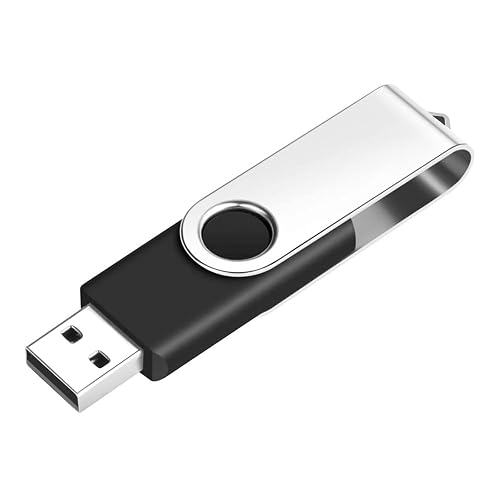 1GB USB2.0 Flash Drive 1PCS EASTBULL FAT32 USB Thumb Drive (Black) | Metal Flash Drive 1GB 360°Swivel USB Drive for Data Storage
