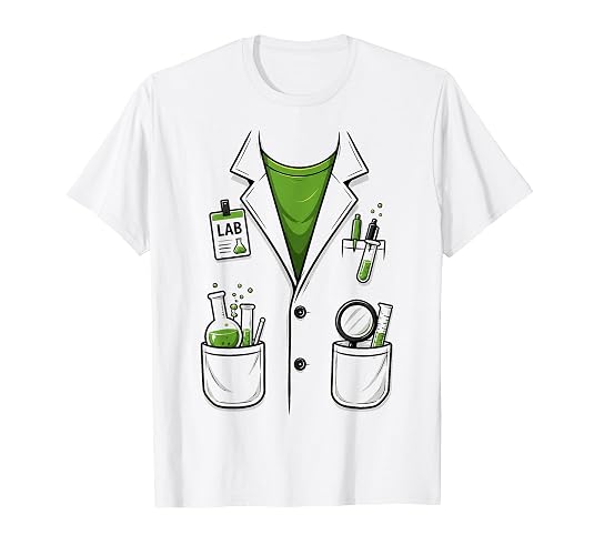 Scientist Costume Halloween Chemistry Science Lab Coat T-Shirt