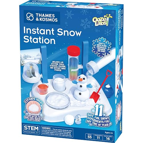 Ooze Labs: Instant Snow Station | Experiment Set | Learn about Super-Absorbent Polymers | Snowmen, Snow Globe & More | STEM Science Learning & Education | Ages 6+
