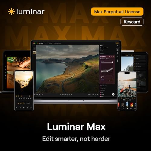 Skylum Luminar AI Photo Editing Software – Lifetime License for Desktop, Mobile, Web. Luminar Prime. Pro AI Editor - Retouching, Sky Replacement, RAW Support. Compatible With Adobe Lightroom & Photoshop