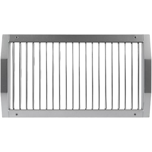 Repa Market 17" x 9" Inch Air Exhaust Grille for Round Ducts - Adjustable Louvre Blades - Galvanized Air Supply Vent Cover - Side Fit Round Surface Canal Ducting from 19.68" to 55" Inches