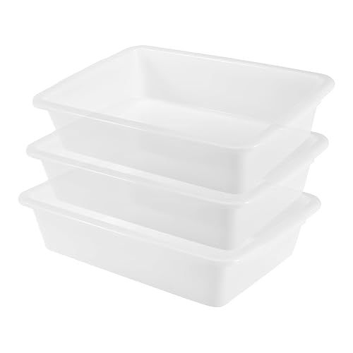 ScitoLAB 3 Pcs Polypropylene Lab Trays, 13.79 x 9.85 x 3.15 inch | Rectangular Plastic Tray, Laboratory Storage Supplies