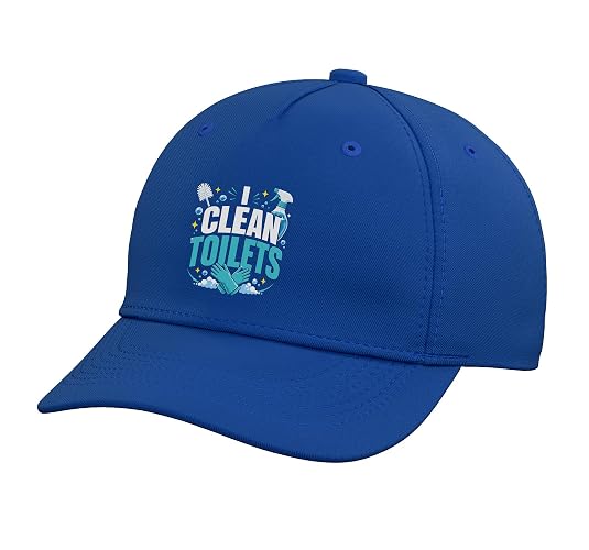 I Clean Toilets Janitor Maintenance Worker Funny Bathroom Adjustable Baseball Hat