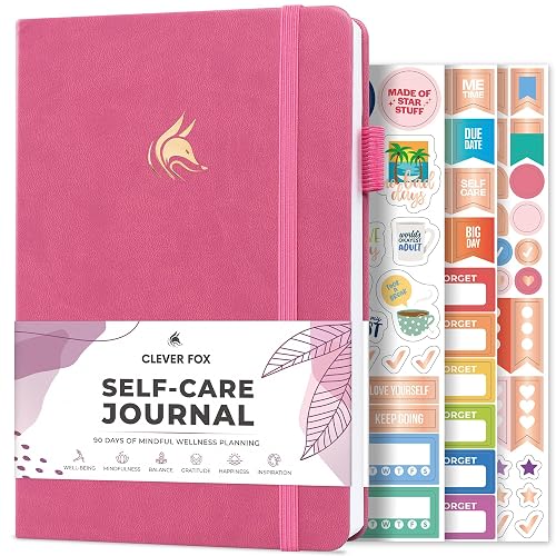 Clever Fox Self-Care Journal for Women Daily Planner 5.8x8.3 Violet Blossom | 3-month mental health journal, habit tracker, wellness journaling supplies for women & teen girls, gratitude & mood log