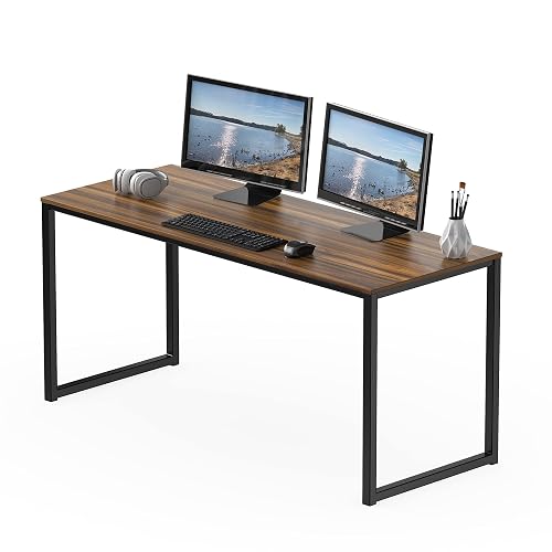SHW Mission 55-Inch Home Office Computer Desk, Walnut