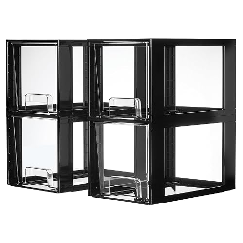 Vtopmart 4 Pack Large Stackable Storage Drawers, Black