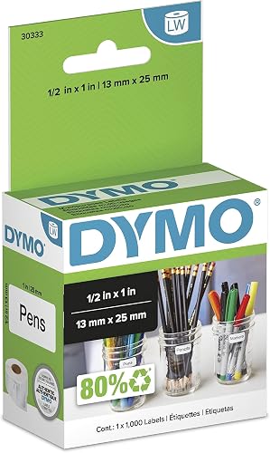 DYMO Multi-Purpose Labels White Extra Small | Self-Adhesive | For LabelWriter Printers | 1/2" x 1" | 1000 Labels, Pack of 10