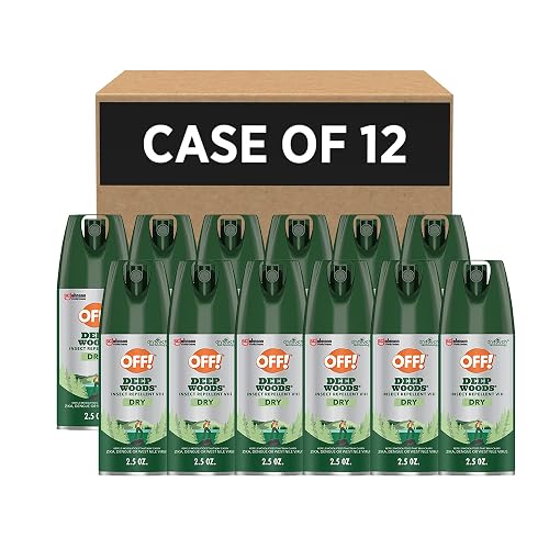 SC Johnson Professional Off! Deep Woods Insect Repellent, 2.5 oz, 12 ct | Dry Aerosol Repellent for Mosquitoes and Ticks. Case Pack of 12 x 2.5 oz Cans