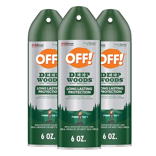 OFF! Deep Woods Insect Repellent Spray with 25 Percent DEET Provides up to 8 Hours of Mosquito Protection 6 Ounce (Pack of 3)