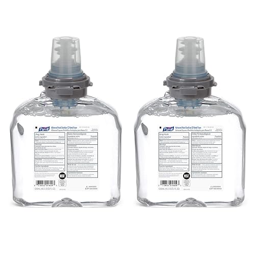 PURELL TFX Advanced Hand Sanitizer E3-Rated Foam, Fragrance Free, 1200 mL Sanitizer Refill for PURELL TFX Touch-Free Dispenser (Pack of 2) – 5393-02